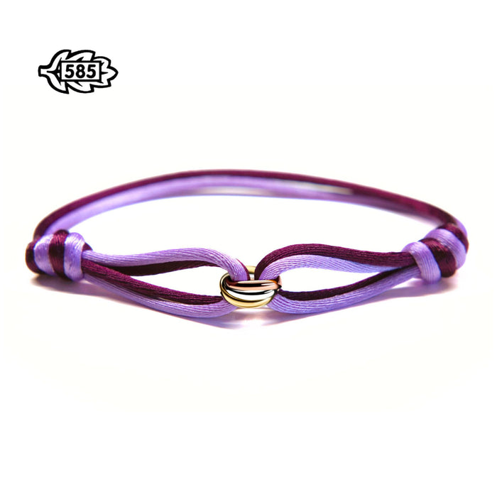 14K Tricolor Double Knotted