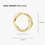 14K Tricolor in Yellow Gold